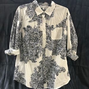 Kim Rogers 3/4 roll up sleeve button up